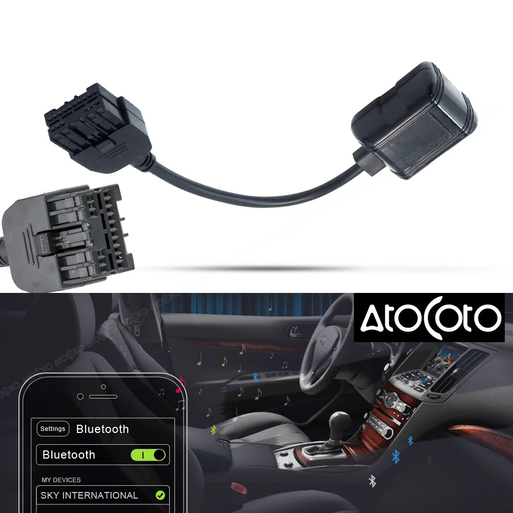 AtoCoto автомобильный модуль Bluetooth для Infiniti Интерфейс Ipod беспроводной аудио вход радио стерео адаптер для Nissan 284H2-ZT50A