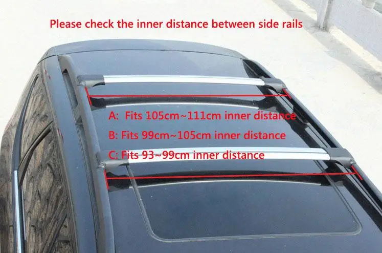 2x Universal Car Roof Rack Cross Bars With Anti-theft Lock System Snowboard Carrier Bike Silver Kayak Mount fits 105~111cm | Автомобили и