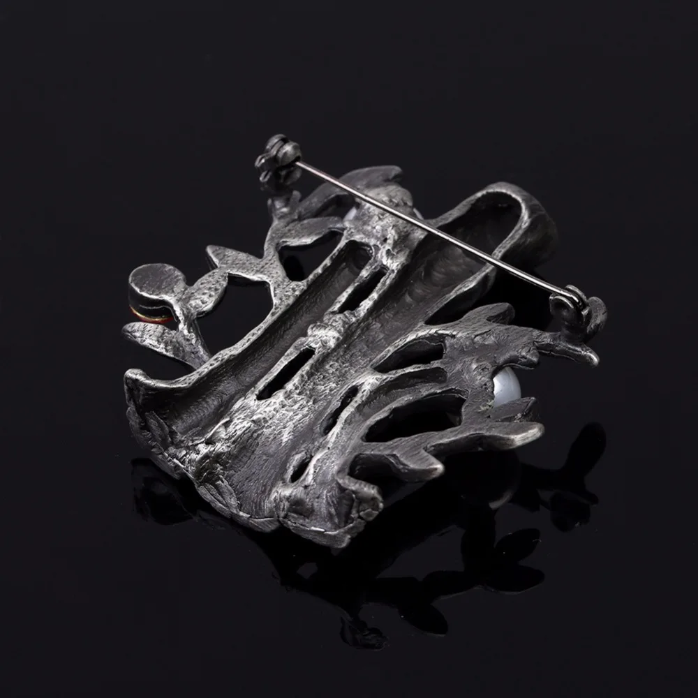 Имитация жемчуга Броши бамбук фестиваль брошь Шпильки Кристалл Стразы листья