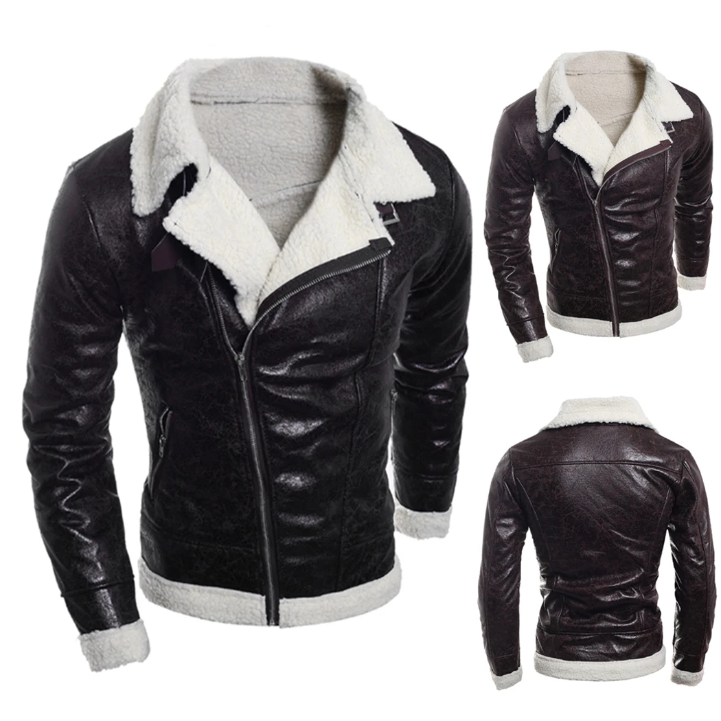 2018 Для мужчин ретро Винтаж мотоциклетные Курточка бомбер зимние теплые флисовые