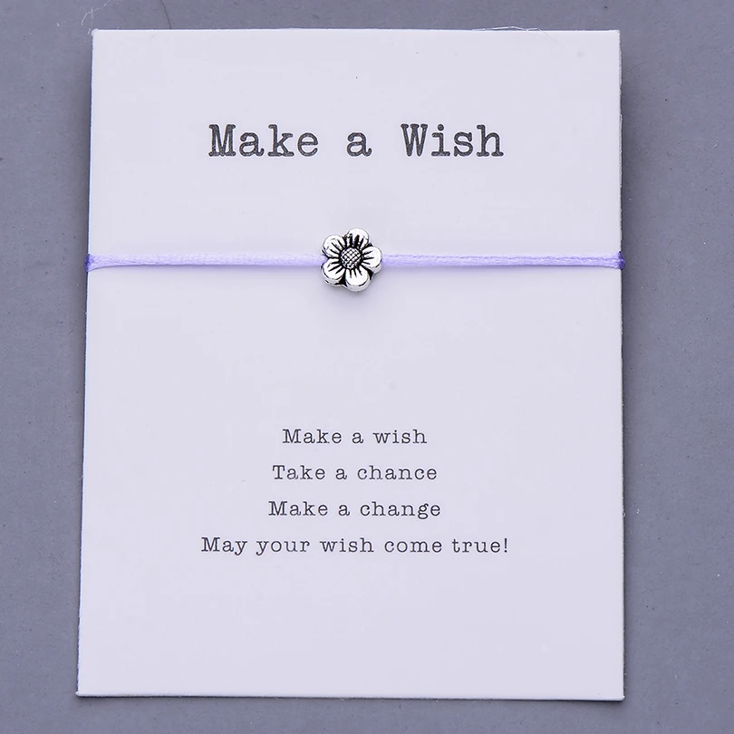Pipitree Make a Wish, мини-браслет с цветами, женский, регулируемый, на удачу, красные браслеты, для женщин, детей, Wish, ювелирное изделие, карта, подарок