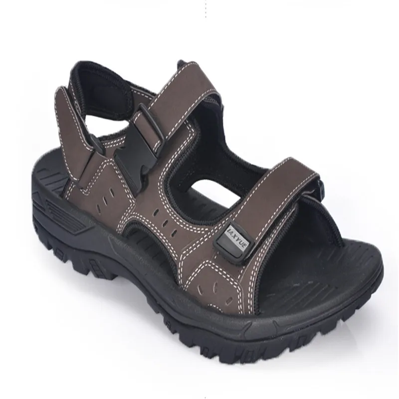 Новые кожаные сандалии IAXYUE Брендовые мужские на лето 2019 года Противоскользящие