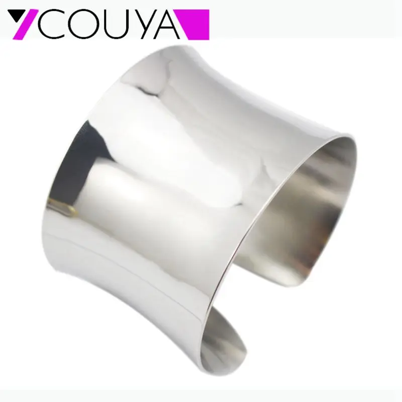 New Fashion plain cuff bangles in stainless steel material shiny fashion women wide bangle bracelet|cuff bangle|bangles fashionfashion |
