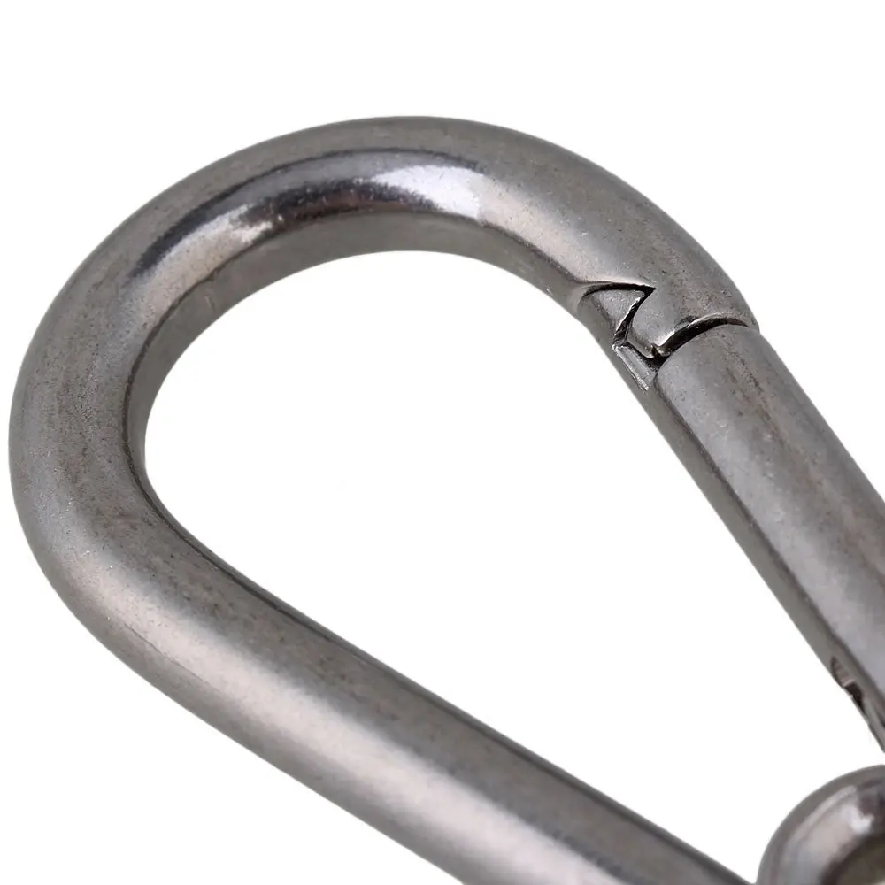 60 мм M6 защелкивающийся крючок с ушками серебристая 304 карабин из нержавеющей