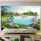 Настенные 3D-обои на заказ, живопись с изображением природного пейзажа, озера, для гостиной, пейзаж с живописными пятнами, декор для стен на свежем воздухе