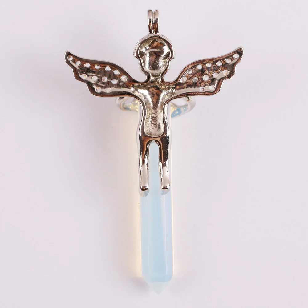 Опаловый камень бусина драгоценный подвеска Счастливый Ангел ювелирные изделия