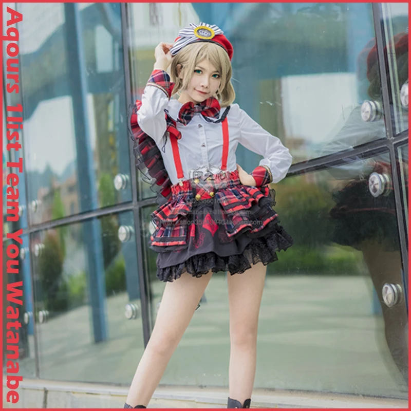 

[Customize] Anime Lovelive Sunshine!! Aqours 1list Team You Watanabe SJ Uniform Cosplay Costume Dress For Women Outfit NEW 2018