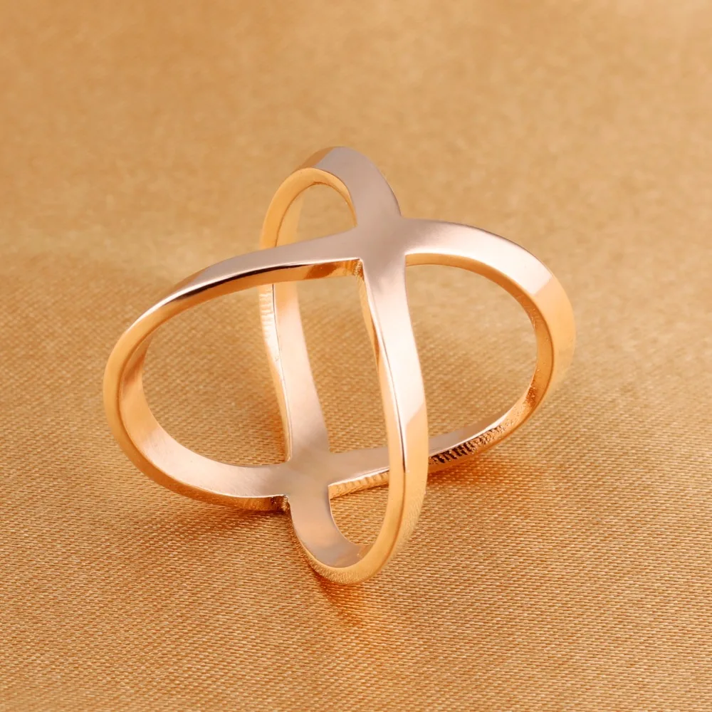 Farnergo IP розовое золото цвет нержавеющая сталь арт деко кольцо для женщин модные