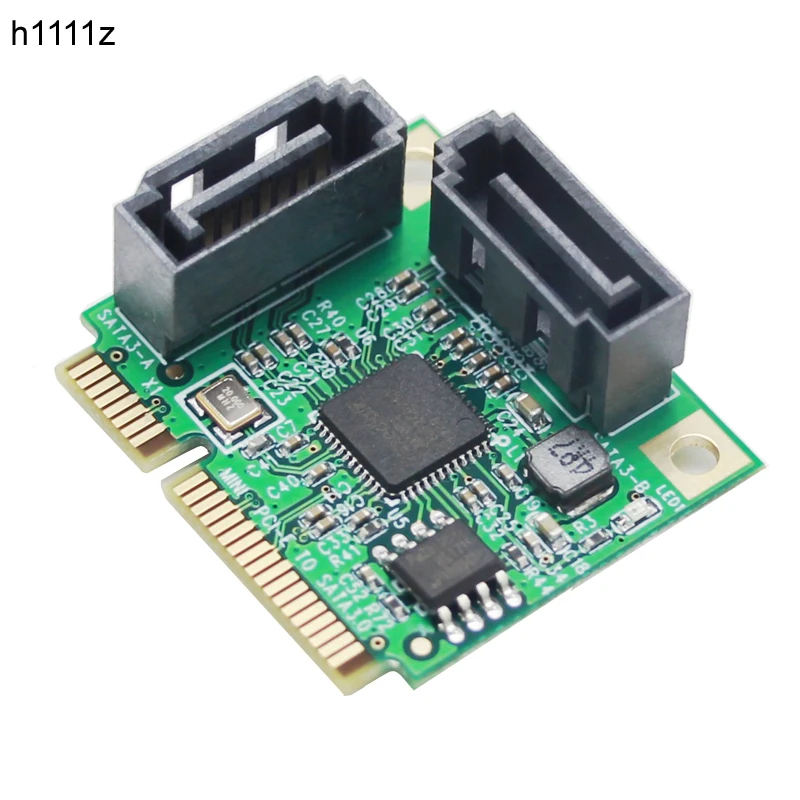 Карта контроллера Mini PCI Express SATAIII 3 0 6 Гбит/с ASM1061 PCIE 2 порта SATA Расширительная карта