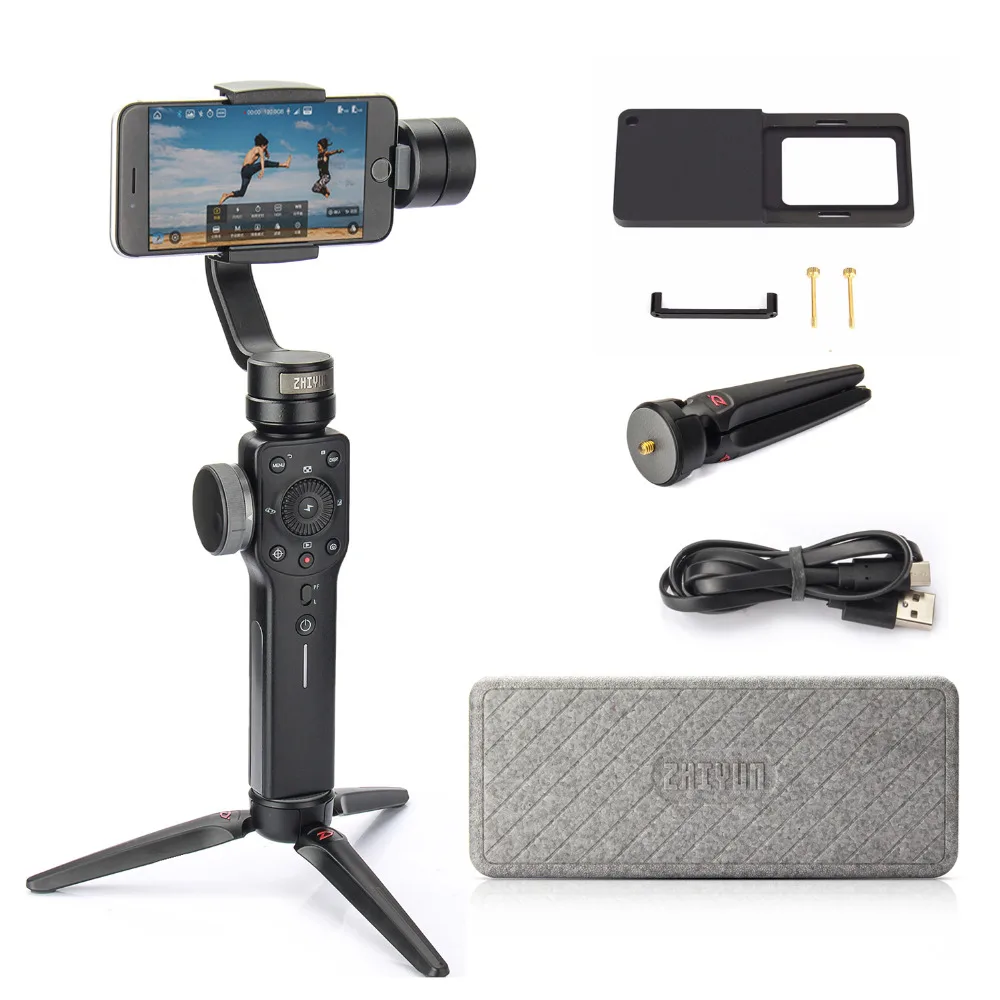 Zhiyun Smooth 4 3-Axis Handheld Gimbal Stabilizer for iPhone Samsung etc Smartphone + Xiaomai Plate Gopro5/4/3 | Электроника