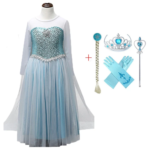 Baby Girl Elsa Dress for Girls Clothing Cosplay Costume Halloween Christmas Party Princess Teens Fancy Cartoon Vestidos | Детская одежда