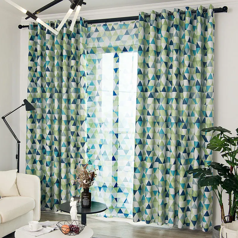 Modern Geometric Printed Curtains for Kids Room Living Bedroom Window Blackout Kitchen Curtain Sheer Tulle Treatment | Дом и сад
