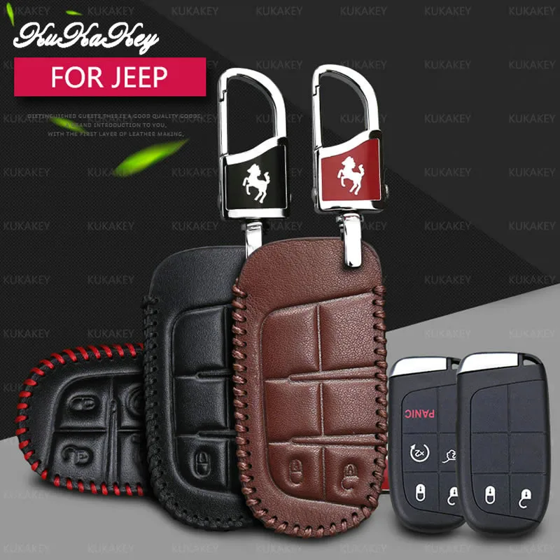 Kukakey для Jeep Wrangler Патриот Grand Cherokee Compass 2017 2018 Кожаный Автомобильный ключница чехол