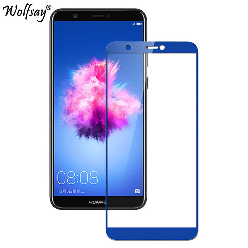 Закаленное стекло с полным покрытием для Huawei P Smart 2018 защита экрана цветное