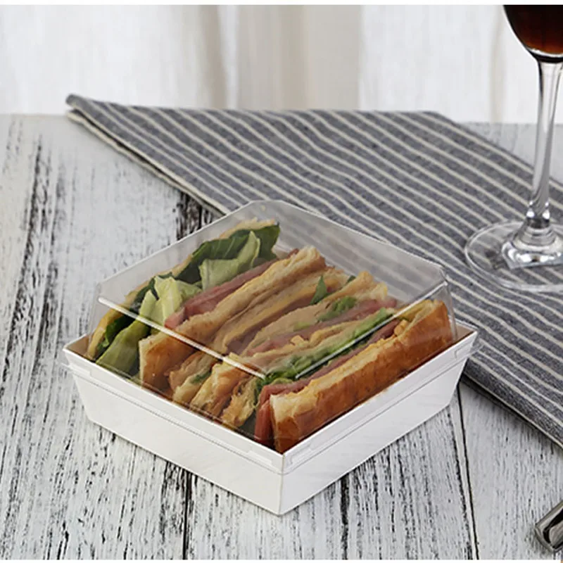 50 шт коробка для сэндвича салат десерт Hotdog торт упаковочные коробки с