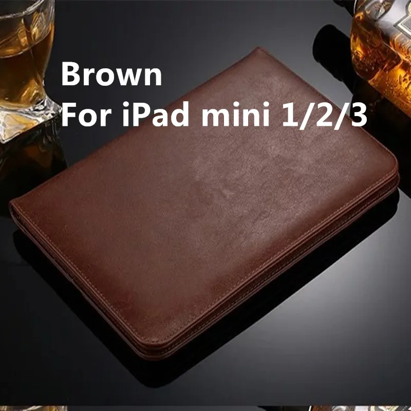 brown mini 123 Hmsunrise чехол для ipad mini 2 кожаный чехол для Apple ipad mini 4 смарт-подставка чехол для ipad mini 3 с функцией автоматического пробуждения/сна - Цвет: brown mini 123