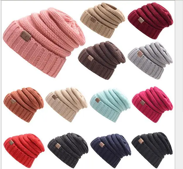 Осенне зимние вязаные шерстяные шапки 2018 в европейском и американском стиле