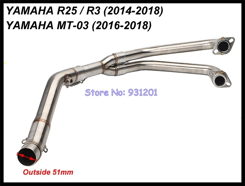 Полная система выхлопной трубы для мотоцикла выхлопная труба Yamaha MT03 MT 03 YZF R3 R25