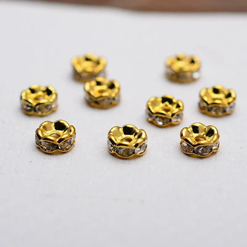 5/6/8/10/12 мм посеребренные эластичные кубические блестящие бриллиантовые стразы