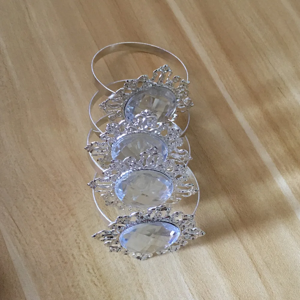 20 шт прозрачные акриловые кольца для салфеток держатель салфетки серебро