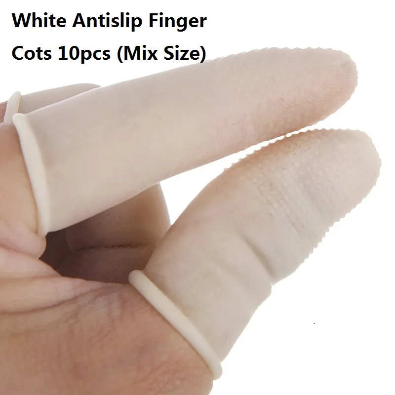 10 PCs-White 10/30/60 шт ABESO противоскользящая прочная с объёмным рисунком из мультиков латекс Oranger белый микс Размеры напальчники подсчета электронных напальчники - Цвет: 10 PCs-White