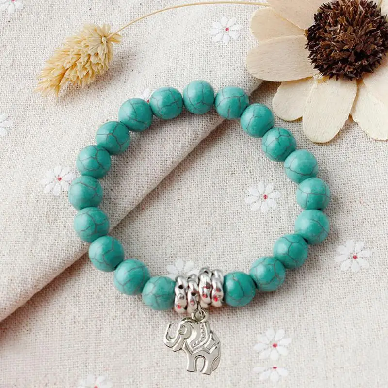 Модные новые натуральные браслеты из драгоценных камней покрытый серебром слон