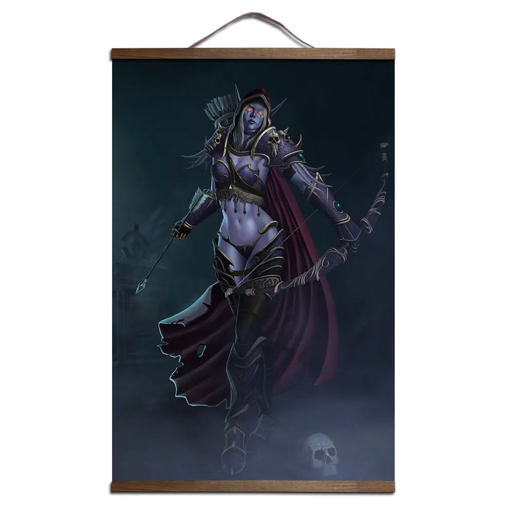 16 Плакат для World of Warcrafts Sylvanas Windrunner постеры печати на холсте украшения живопись с твердой древесины Висячие свиток - Цвет: 16