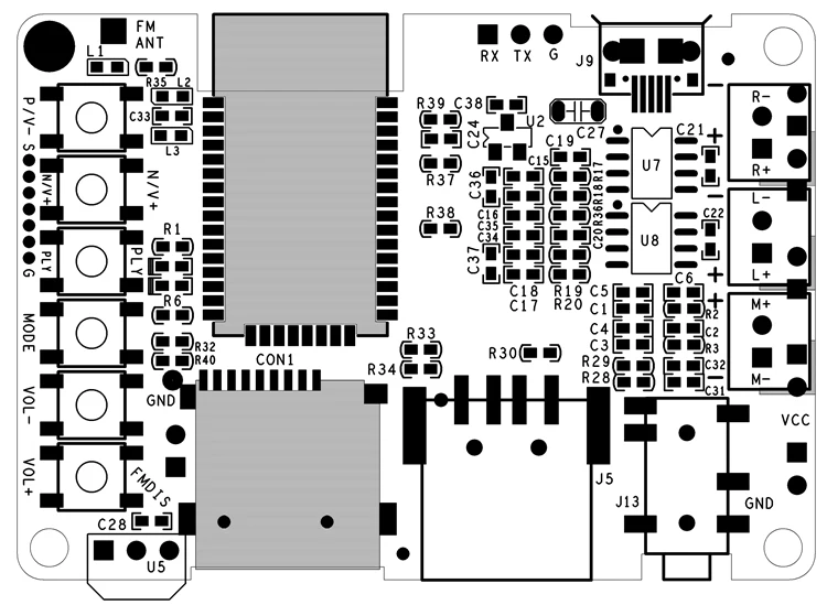 Bluetooth аудио приемник BK3254 V4.1 стерео усилитель мощности плата FM TF USB ИК пульт