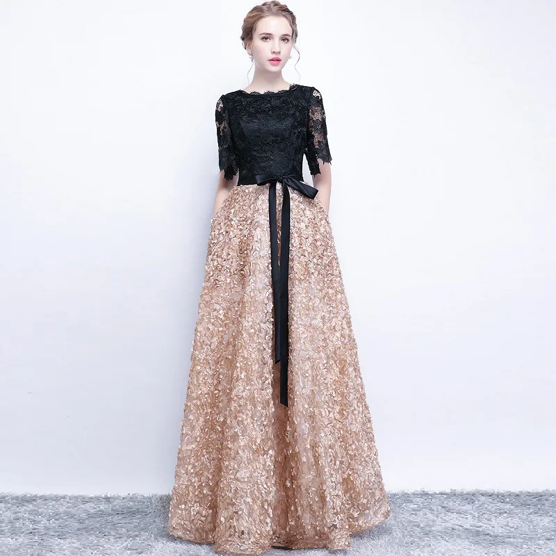 SOCCI Weekend элегантное платье для матери невесты 2018 черное кружевное с цветами