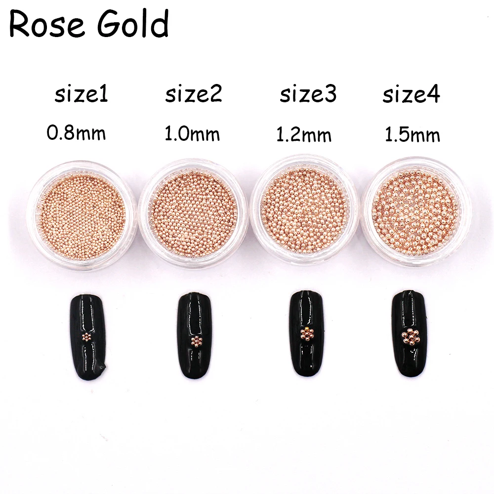 1 коробка Стальные Бусины шпильки для ногтей золотые серебристые розовые