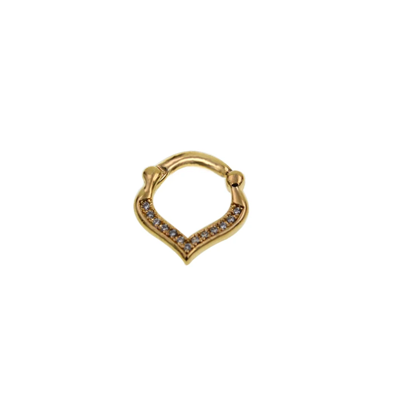 Gold 1 шт. степум нос кликер обруч кольцо пупка губы соска ушной хрящ кольцо пирсинг ювелирные изделия для тела - Окраска металла: Gold