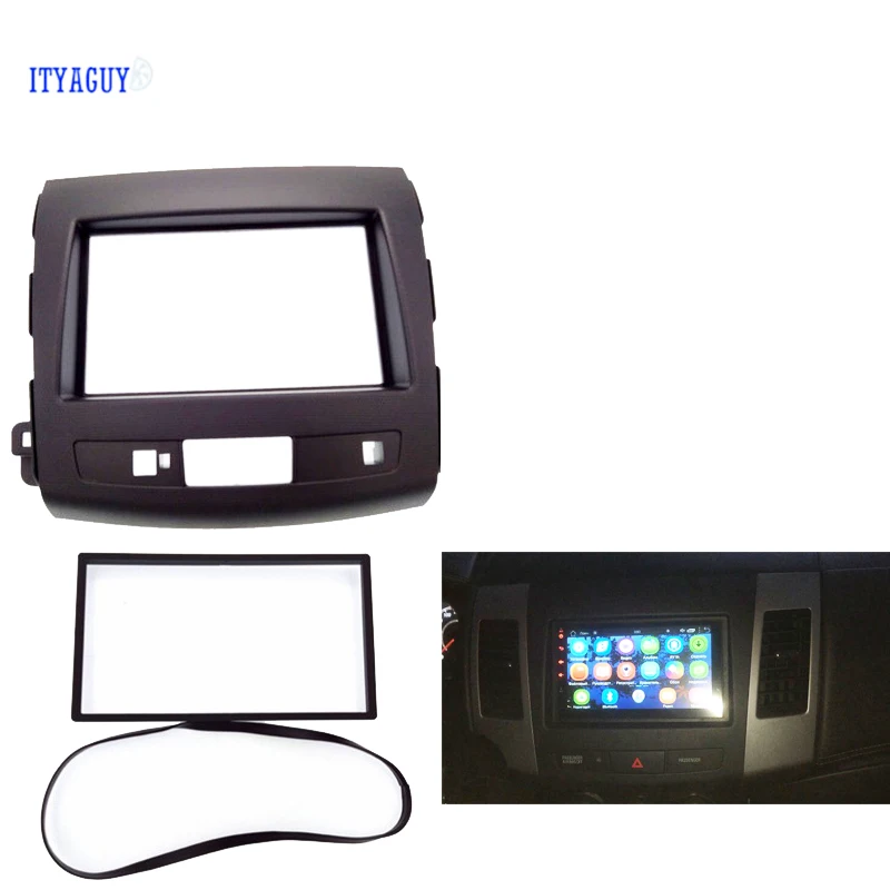 2 Din Автомобильная Радио фасция подходит для Mitsubishi Outlander peugeot(4007) Citroen C-Crosser DVD рамка, DVD панель, приборная панель отделка