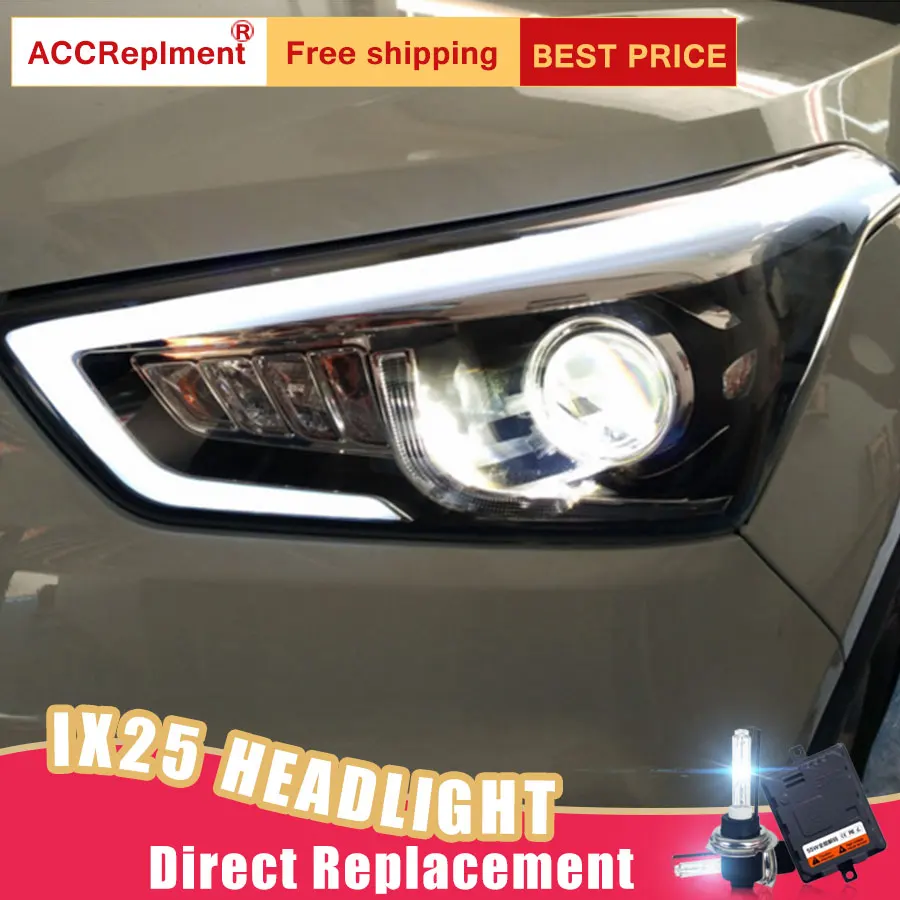 2 шт. светодиодный фары для hyundai ix25-теперь светодиодный автомобильный фонарь ангельские глазки ксенон HID комплект Противотуманные фары светодиодный дневные ходовые огни