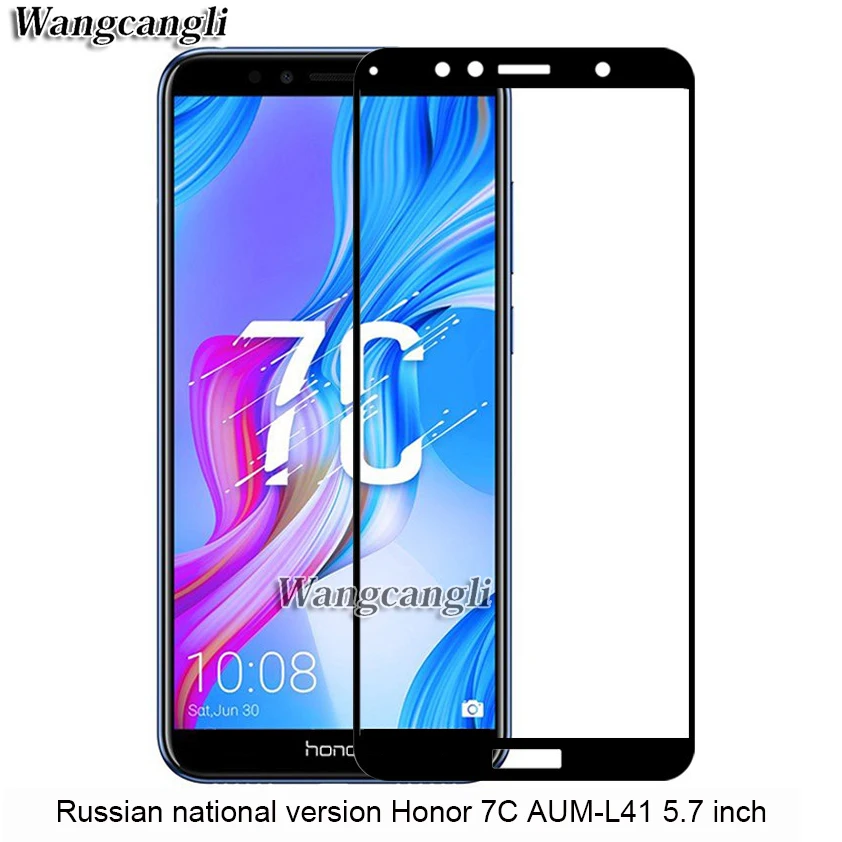 Полное покрытие закаленное стекло для Huawei Honor 7C 7A Pro 5 7 дюймов AUM-L29 Y6 2018 7S Защитная