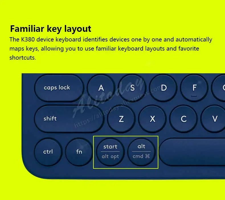 Многофункциональная bluetooth-клавиатура logitech K380, ультра тонкая Бесшумная клавиатура с ПК и ноутбуком