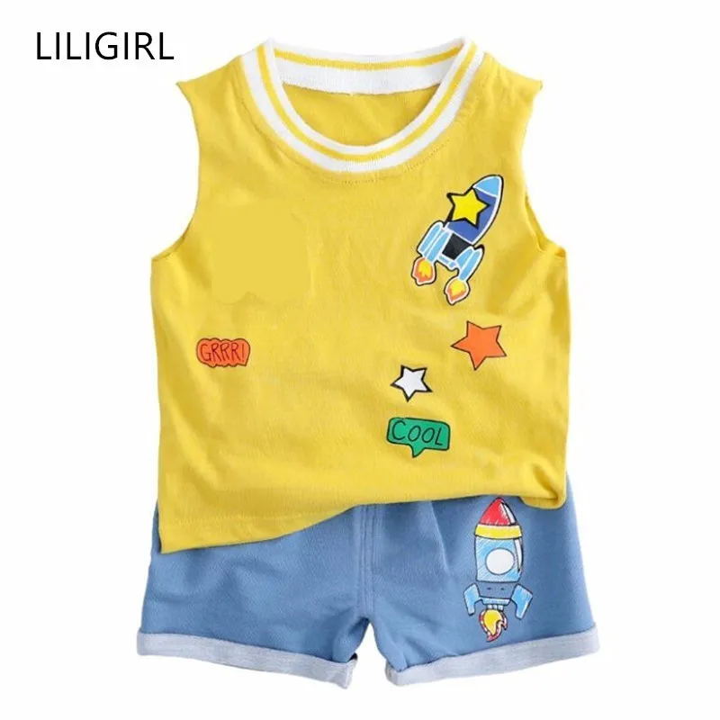 LILIGIRL/комплект модной одежды для маленьких мальчиков новинка 2019 года детский топ