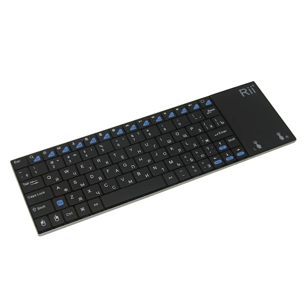 Rii mini i12 многофункциональная беспроводная клавиатура 2,4G QWERTY тачпад ультра тонкая клавиатура для sony PS3 HTPC Android tv BOX PC Pad
