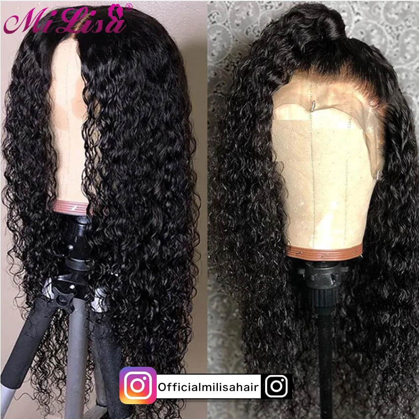 HD прозрачные парики шнурка предварительно сорвал кудрявые человеческие волосы