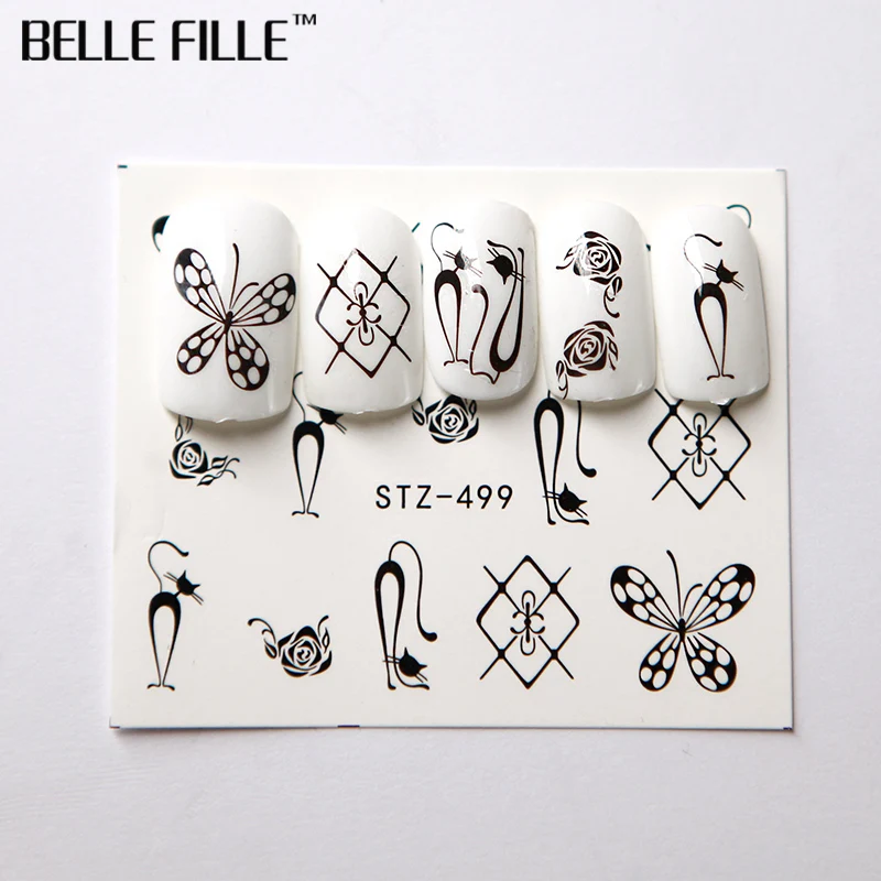 Belle Fille ногтей Стикеры воды DIY маникюр ползунок украшения наклейки 3D Nail Art Советы