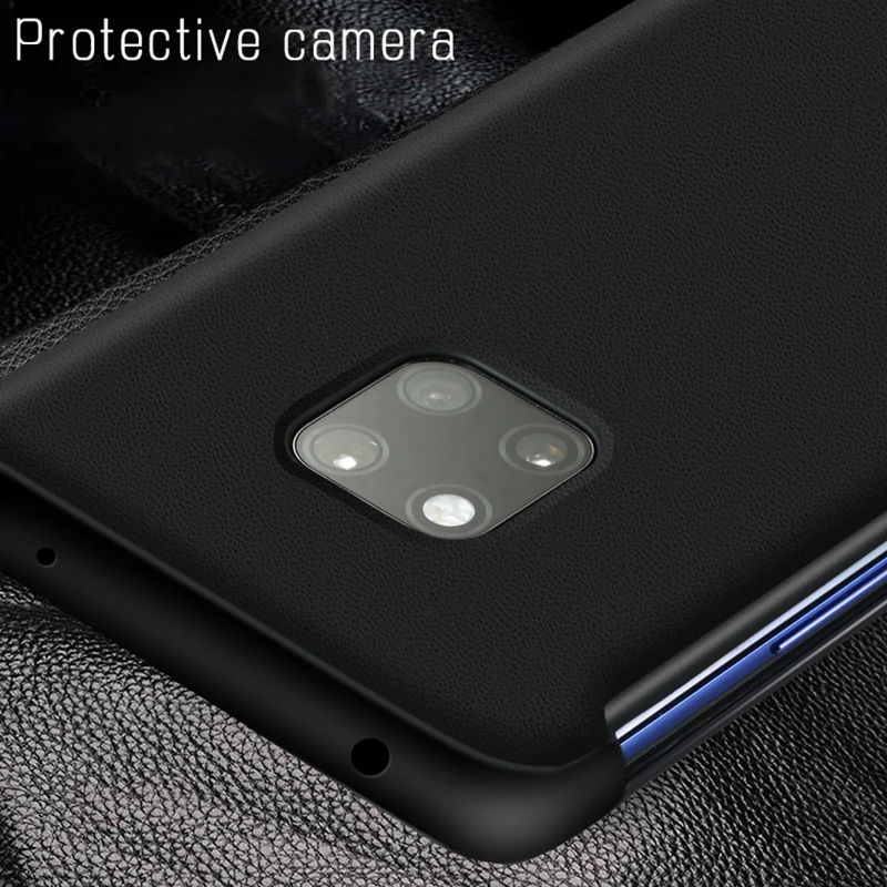 Чехол для HUAWEI MATE 20, Роскошный чехол из натуральной кожи, умный зеркальный чехол с окном для HUAWEI MATE 20 Pro, чехол