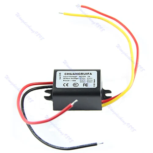 Горячий водонепроницаемый DC/DC преобразователь 12V Шаг вниз до 9V 3A 15W блок питания