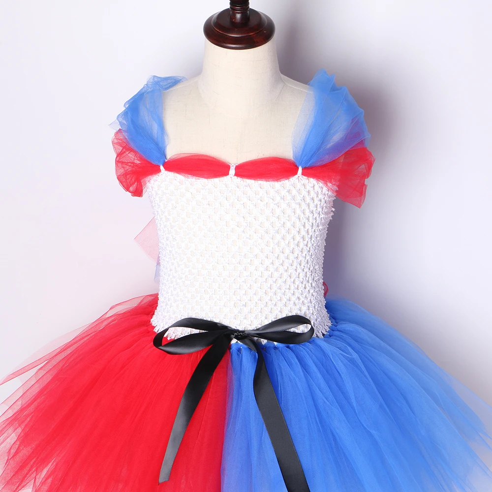 Suicide Harley Girls Tutu Dress White &amp Red Blue Girl Fancy Party Kids Halloween Carnival Cosplay Costumes 1-12Y | Детская одежда и