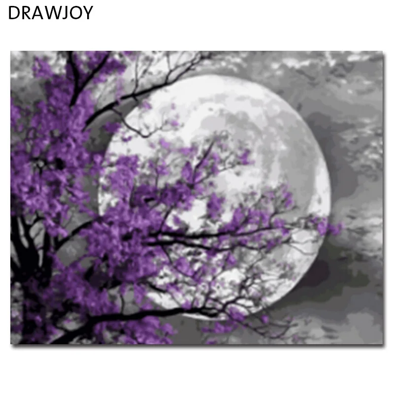 DRAWJOY пейзаж в рамке картина DIY картина маслом по номерам живопись и каллиграфический домашний Декор стены искусства GX21587 40x50 см