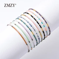 zmzy 9pcs mixed color thin boho style glass miyuki bracelet delica beads jewelry ladies crystal bracelet friends love gift