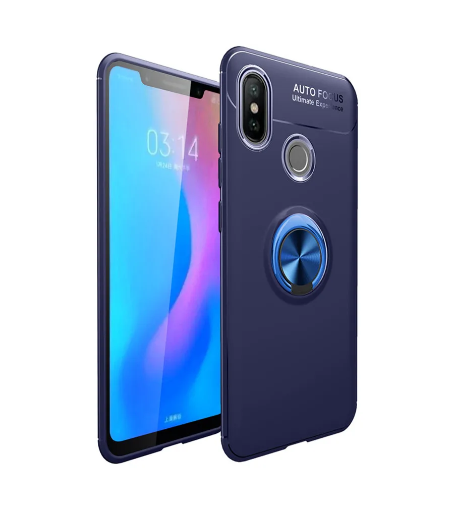 Blue На магните с подставкой-держателем в виде кольца чехол для Xiaomi mi 8 6 6X 5X A1 A2 mi x 2 2S Max2 pocophone f1 для Red mi s2 Y2 4A 4X Note 4/Note 5 5A Pro - Цвет: Blue