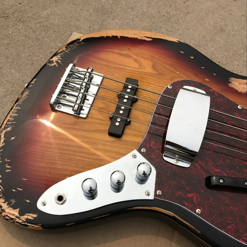 Лидер продаж 1959 реликвия Jazz Bass липа тела с 4 струны бас в солнечных лучей цвета