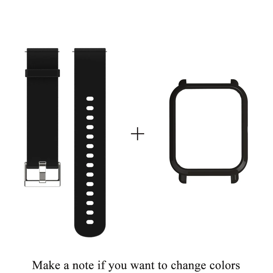 Black Mijobs силиконовый ремешок Браслет защитный чехол для Xiaomi Huami Amazfit GTS Bip BIT PACE Lite Молодежные часы PC оболочка бампер - Цвет: Black