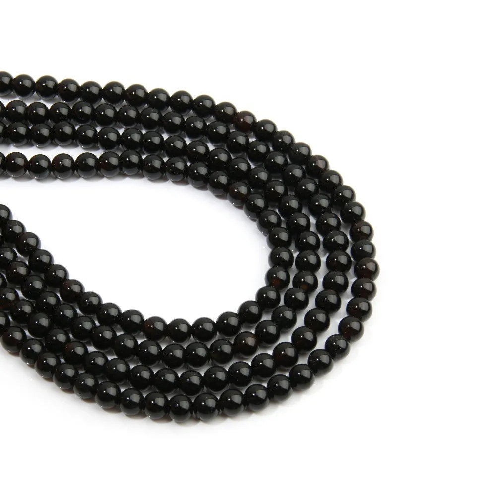 Бусины из натурального камня, черный агат, 4 мм, модные украшения, свободные бусины для изготовления ювелирных изделий, ожерелья, браслета