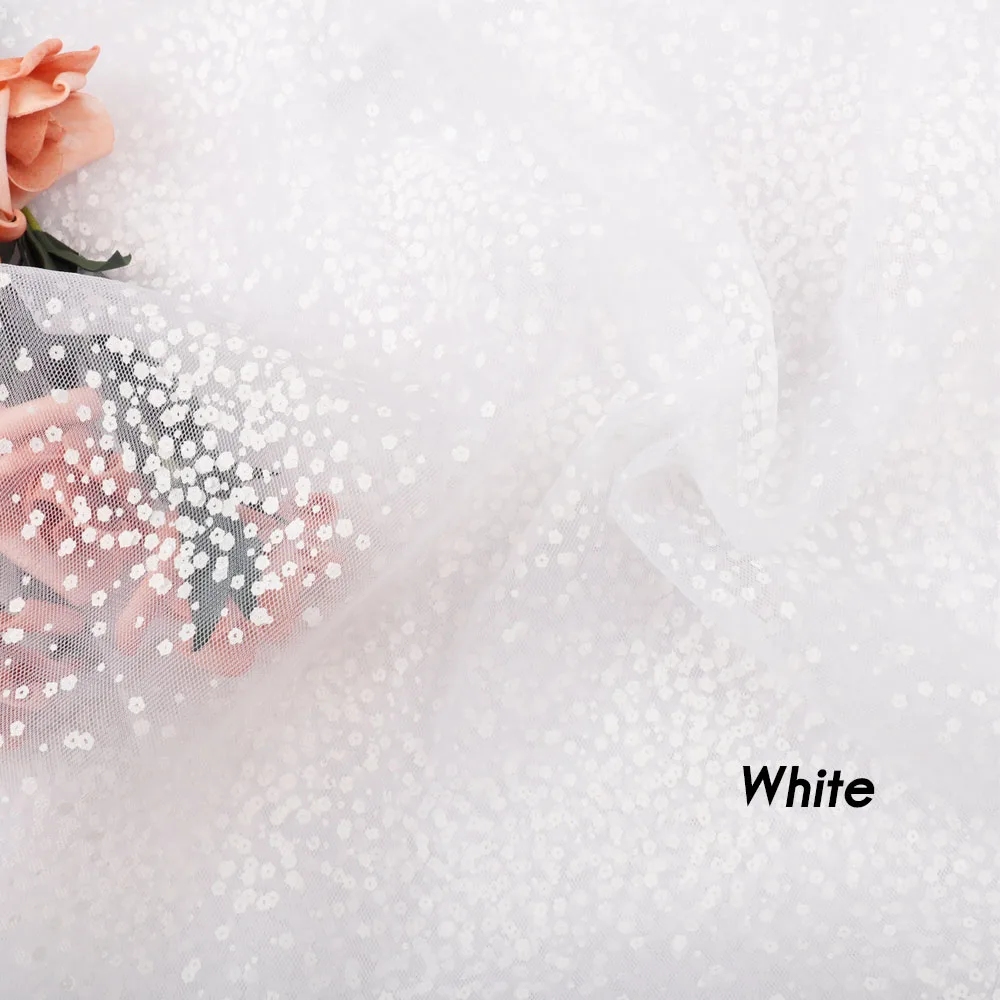 white with flower Белая ткань с цветочным принтом, тюль, сетка, пэчворк, материал, сделай сам, рукоделие, шифоновая ткань для шитья, сделай сам, ткань для кукол - Цвет: white with flower