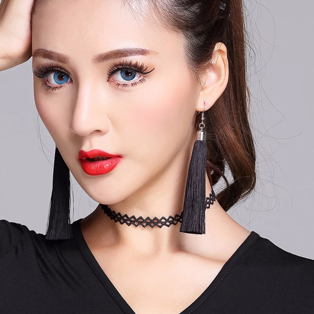 Новинка 2020 женские серьги для латинских танцев один размер